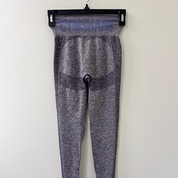 Gymshark Heathered Purple Long Sleeve Crop Top and Leggings - Picture 4 of 5